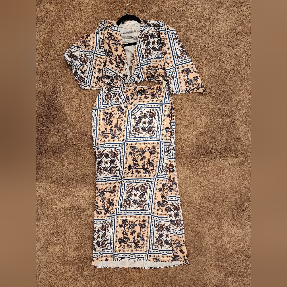 Lucca Couture Ivory-Patch Maxi Dress